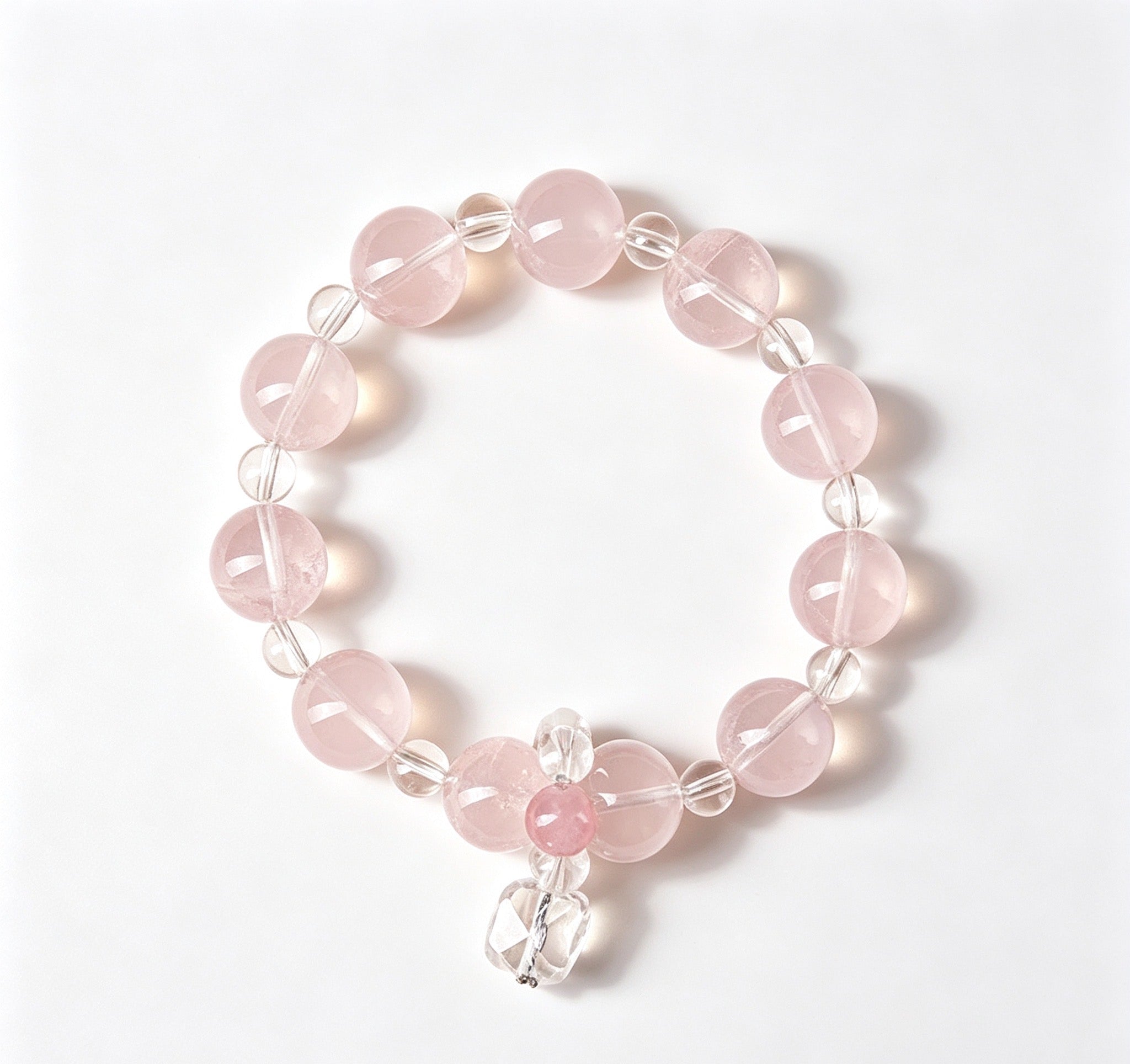 Rose Quartz Round Bead Bracelet