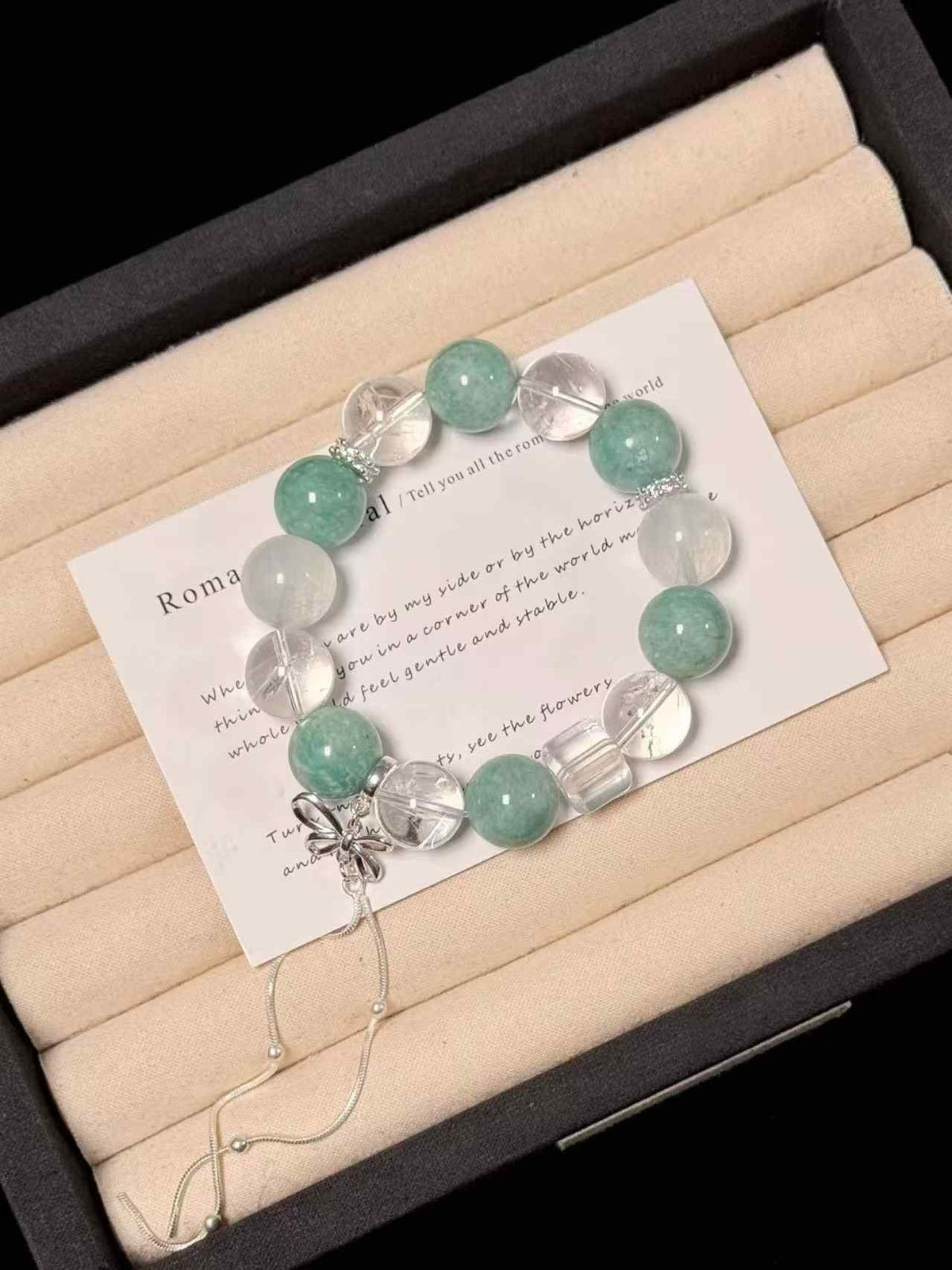 14mm Amazonite, Green Fluorite & Clear Quartz Mixed Bracelet | Natural Handcrafted Beaded Jewelry Rooted in Traditional Eastern Culture