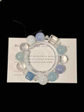 14mm Aquamarine, Blue Agate, Snow Phantom Quartz & Clear Quartz Bracelet | Natural Handcrafted Beaded Jewelry Rooted in Traditional Eastern Culture