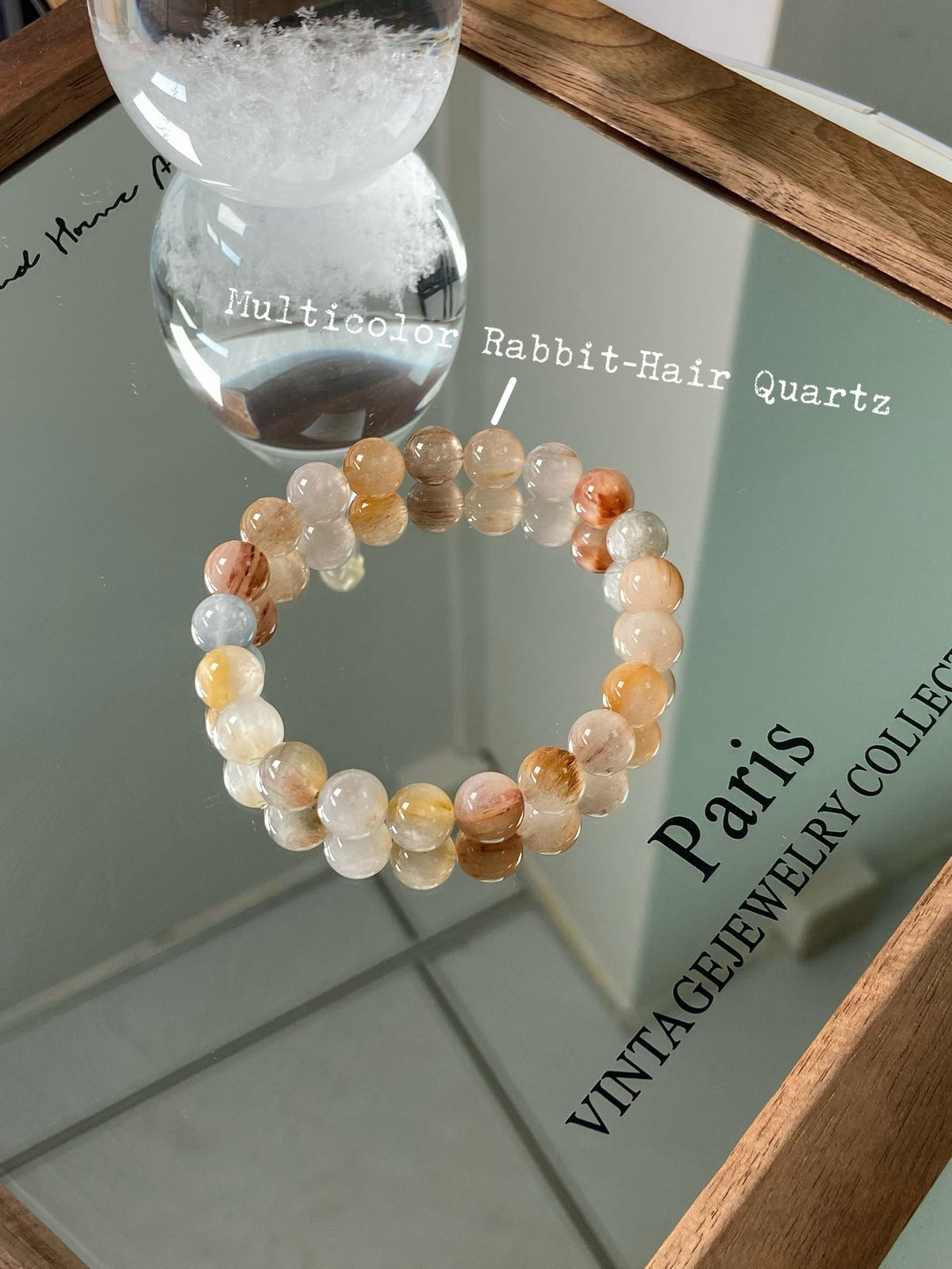 9mm Colorful Rabbit Hair Quartz Bracelet | Handcrafted Natural Crystal Beaded Jewelry Rooted in Traditional Eastern Culture