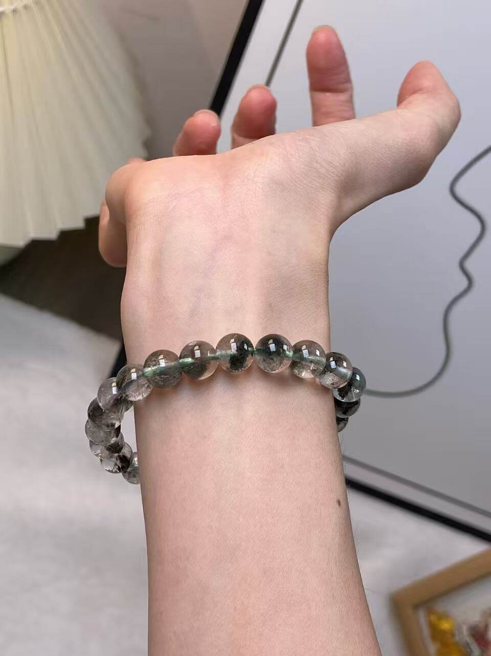 8mm Green Phantom Quartz Bracelet | Handcrafted Natural Crystal Beaded Jewelry Rooted in Traditional Eastern Culture