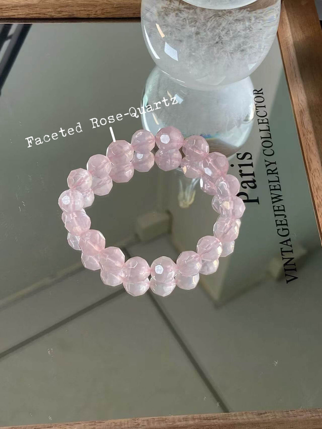 10mm Faceted Rose Quartz Bracelet | Handcrafted Natural Cut Crystal Jewelry Rooted in Traditional Eastern Culture