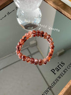 7mm Red Inclusion Quartz Bracelet | Handcrafted Natural Crystal Beaded Jewelry Rooted in Traditional Eastern Cultur