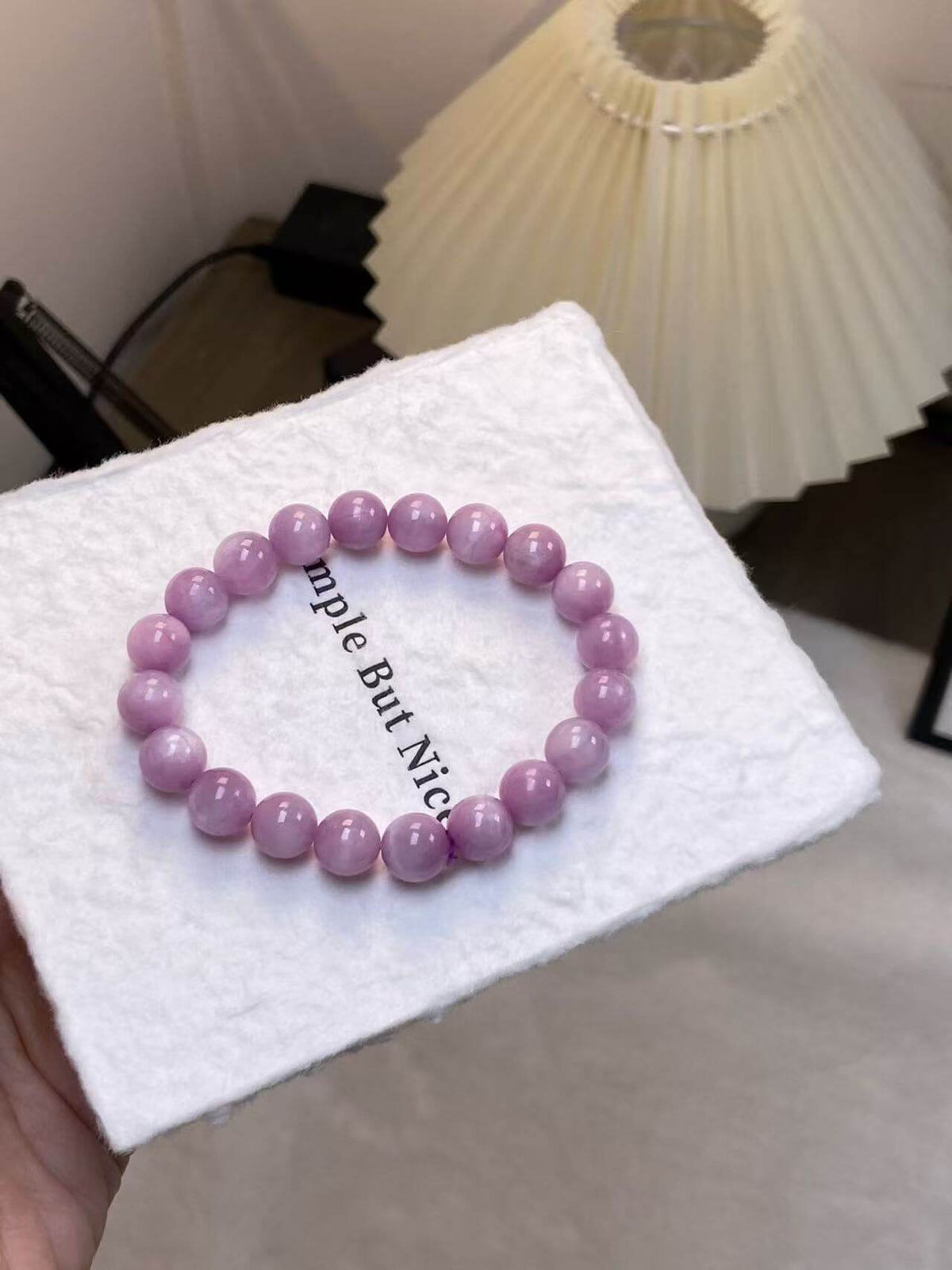 9mm Natural Kunzite Bracelet | Handcrafted Delicate Purple Gemstone Beaded Jewelry Rooted in Traditional Eastern Culture