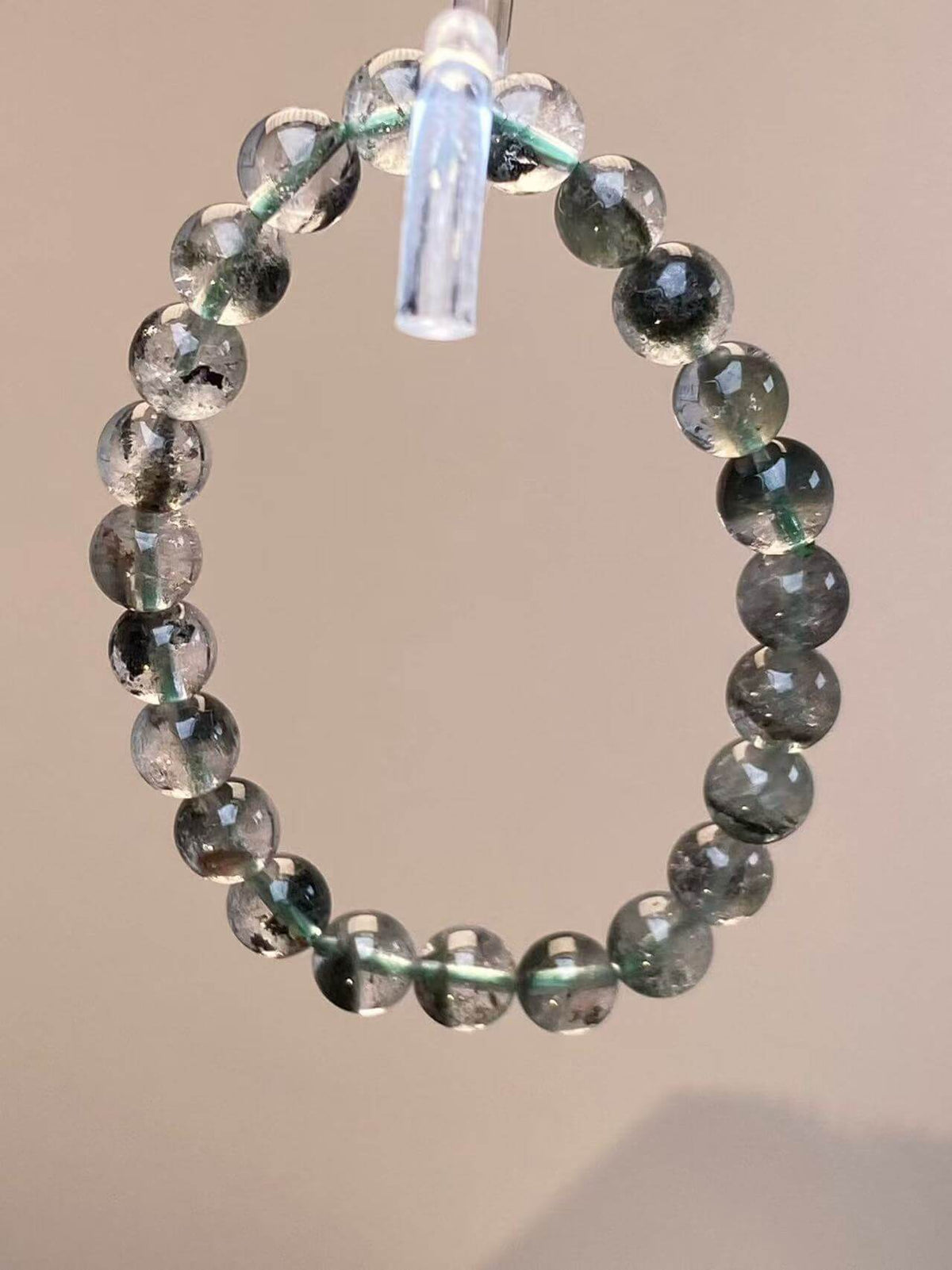8mm Green Phantom Quartz Bracelet | Handcrafted Natural Crystal Beaded Jewelry Rooted in Traditional Eastern Culture