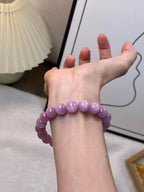 9mm Natural Kunzite Bracelet | Handcrafted Delicate Purple Gemstone Beaded Jewelry Rooted in Traditional Eastern Culture