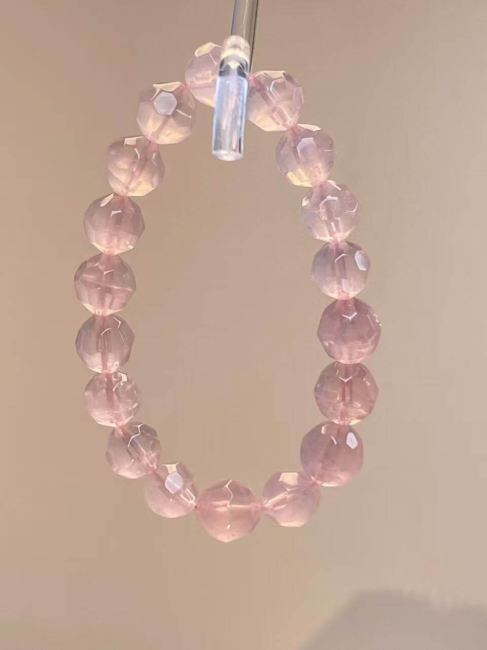 10mm Faceted Rose Quartz Bracelet | Handcrafted Natural Cut Crystal Jewelry Rooted in Traditional Eastern Culture