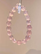 10mm Faceted Rose Quartz Bracelet | Handcrafted Natural Cut Crystal Jewelry Rooted in Traditional Eastern Culture