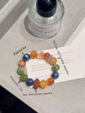 15mm Kyanite, Red Inclusion Quartz, Yellow Inclusion Quartz & Serpentine Jade Bracelet | Handcrafted Natural Beaded Jewelry Rooted in Traditional Eastern Culture