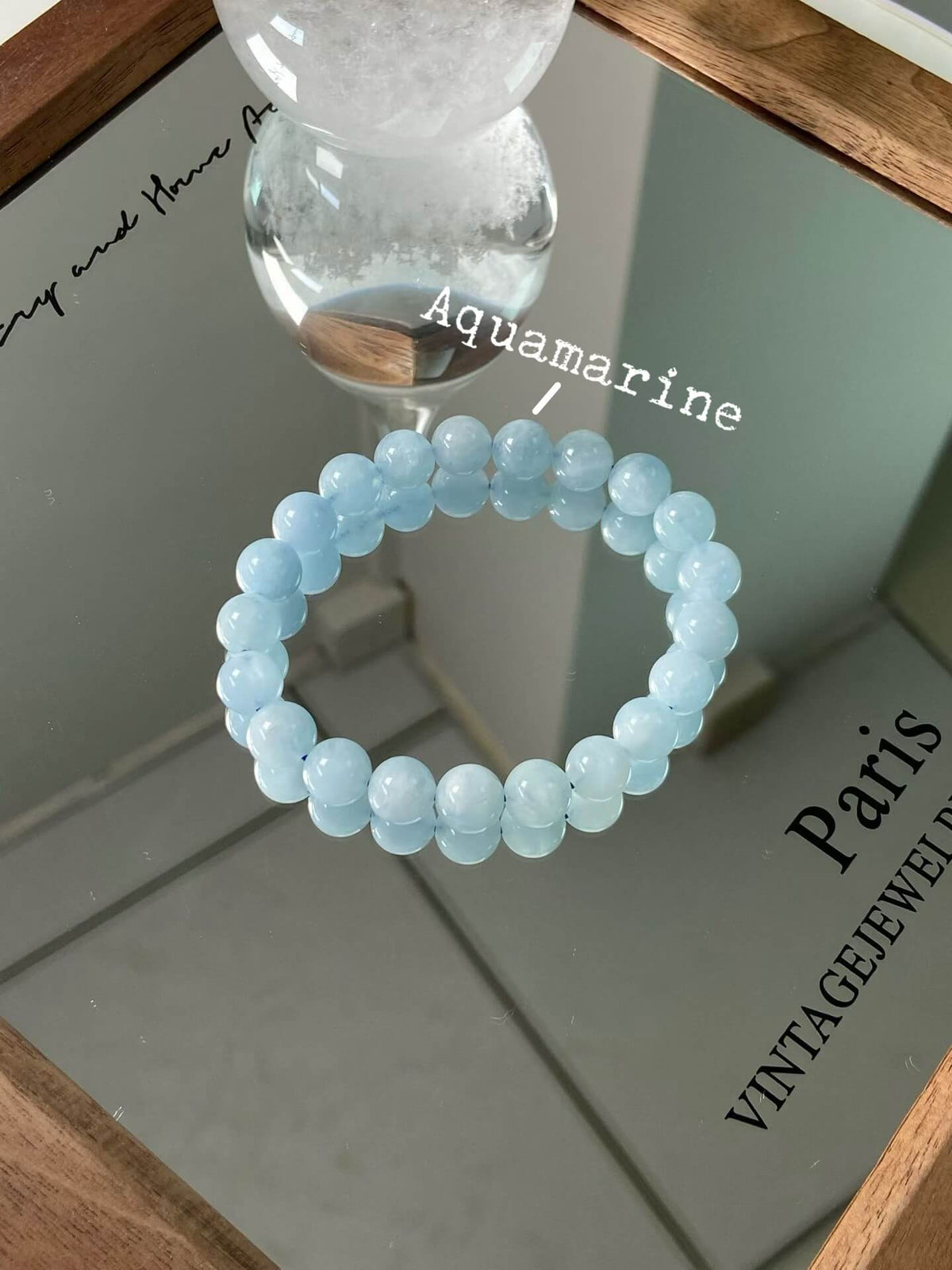 9mm Natural Aquamarine Bracelet | Handcrafted Calming Blue Gemstone Beaded Jewelry Rooted in Traditional Eastern Culture